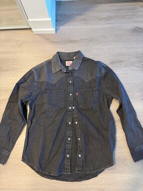 Levi's Black Denim Western Button-Up Shirt